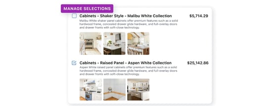Example of Managing Selections in JobTread,